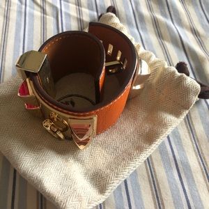 Orange Leather bracelet